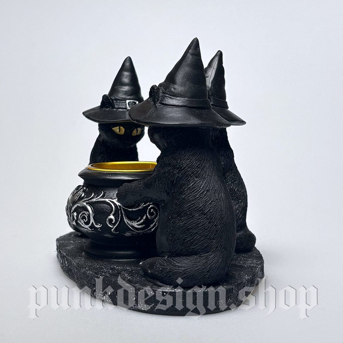 Kobine Home's Gothic Magic Cat Candlestick Ornament