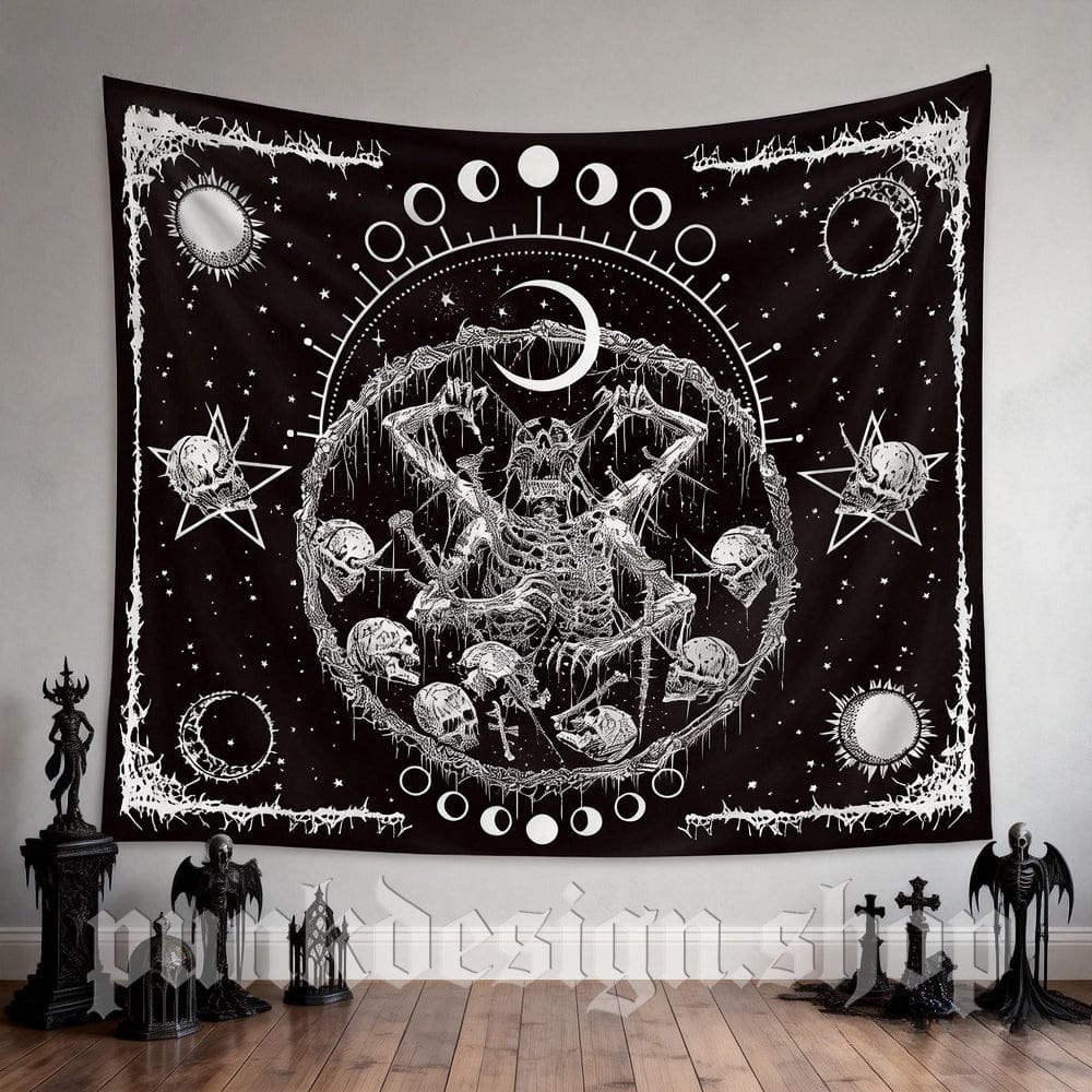 Kobine Home's Gothic Skull Printed Tapestry