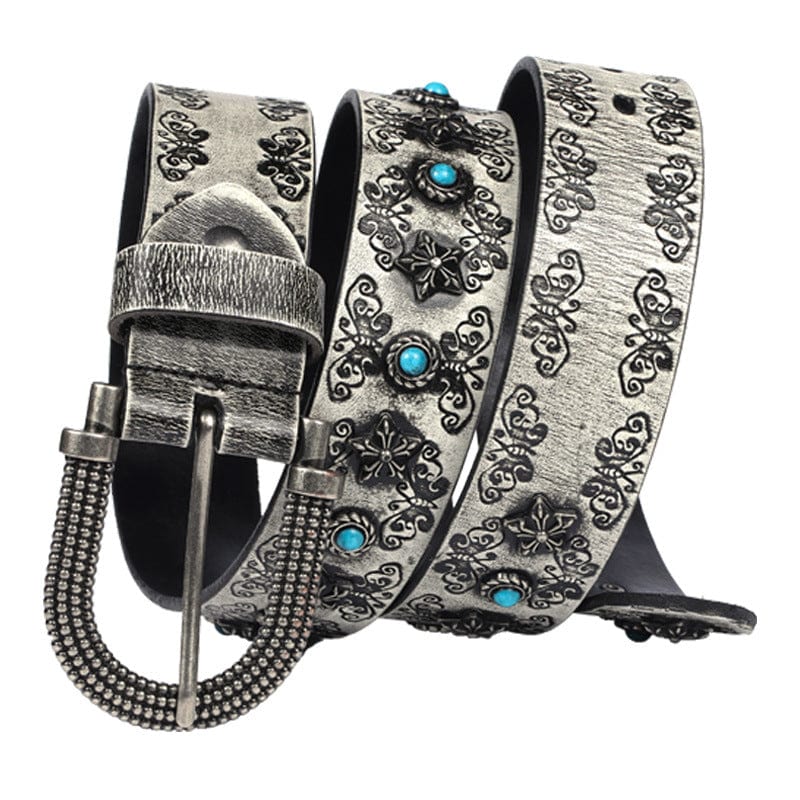 Kobine Men's Gothic Butterfly Embossed Belt