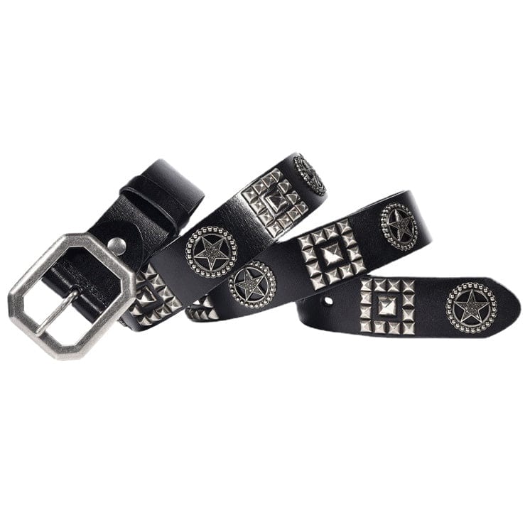 Kobine Men's Gothic Star Studded Belt