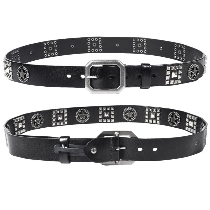 Kobine Men's Gothic Star Studded Belt