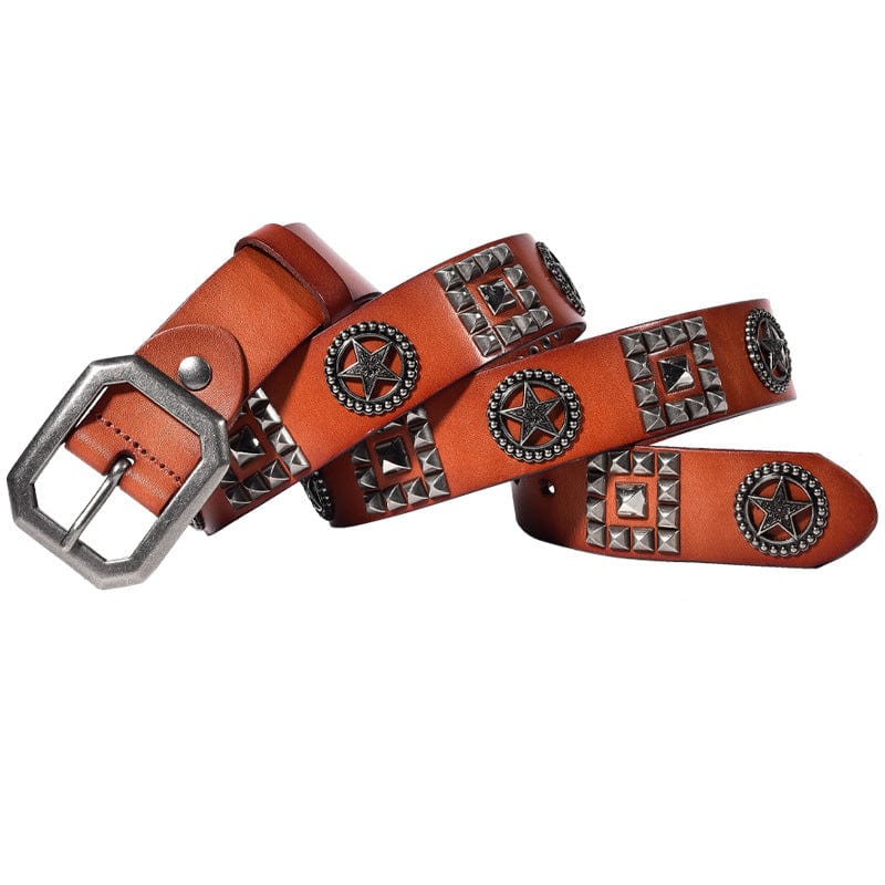 Kobine Men's Gothic Star Studded Belt
