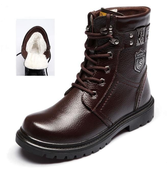 Kobine Men's Iron Buckle Strap Lace Up Martin Boots