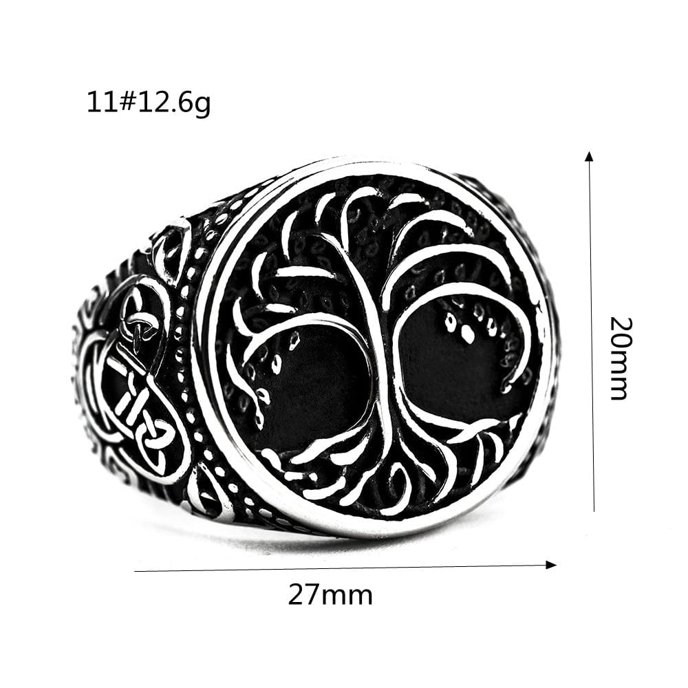 Kobine Men's Punk Celtic Knot Celtic Tree of Life Ring