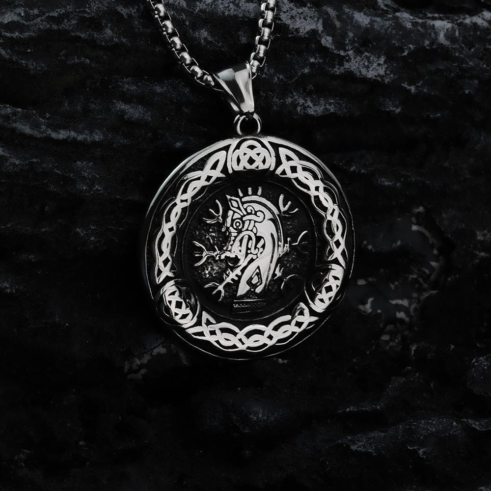 Kobine Men's Punk Celtic Knot Viking Beast Style Necklace