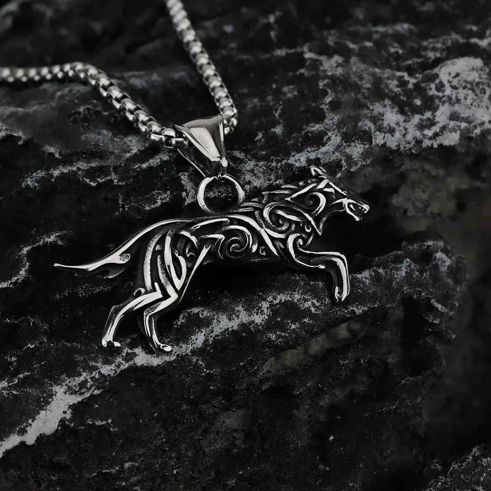 Kobine Men's Punk Compass Pendant Necklace