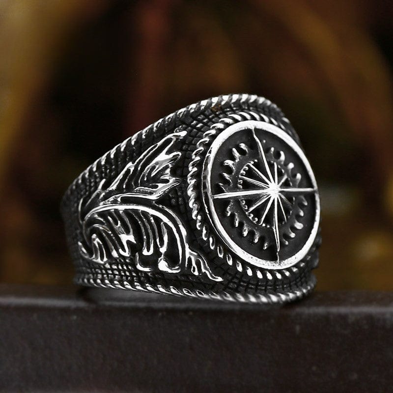 Kobine Men's Punk Compass Ring