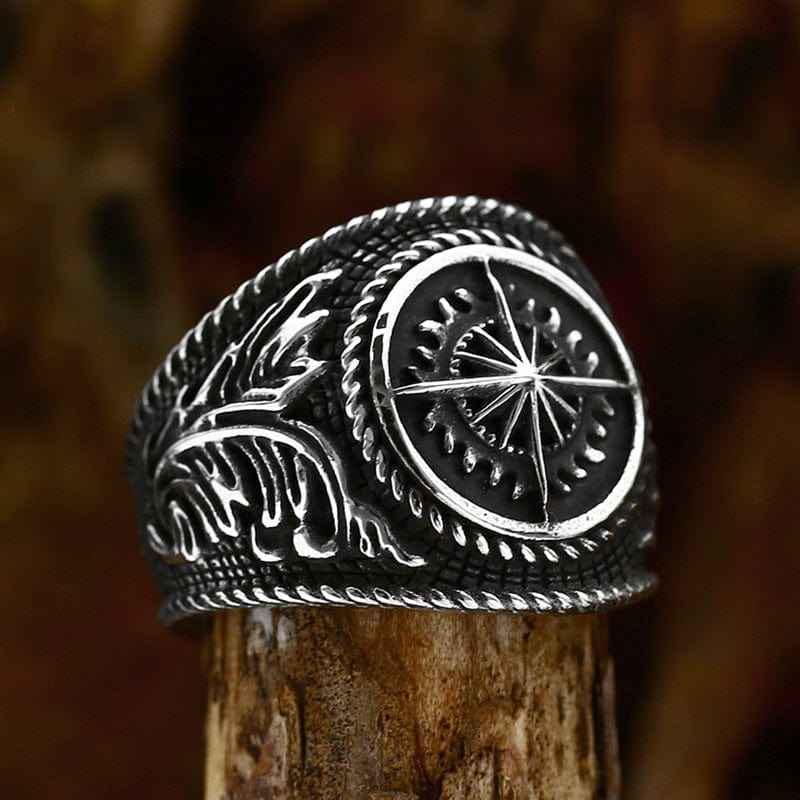 Kobine Men's Punk Compass Ring