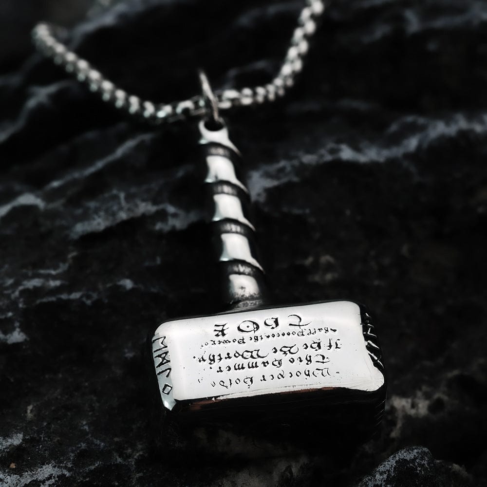 Kobine Men's Punk Hammer Pendant Necklace