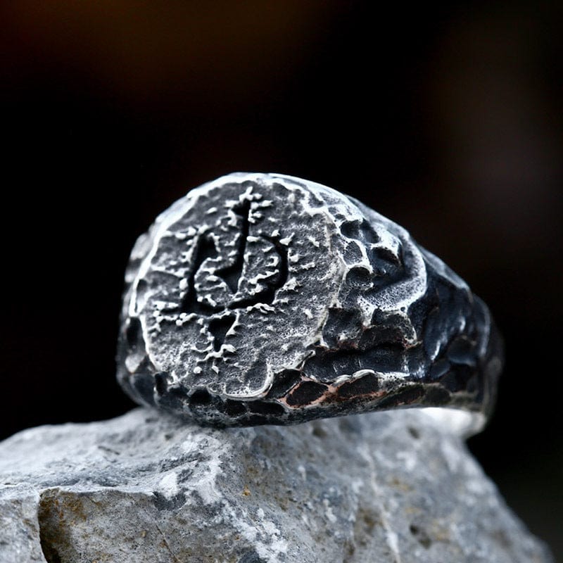 Kobine Men's Punk Irregular Imitation Stone Ring