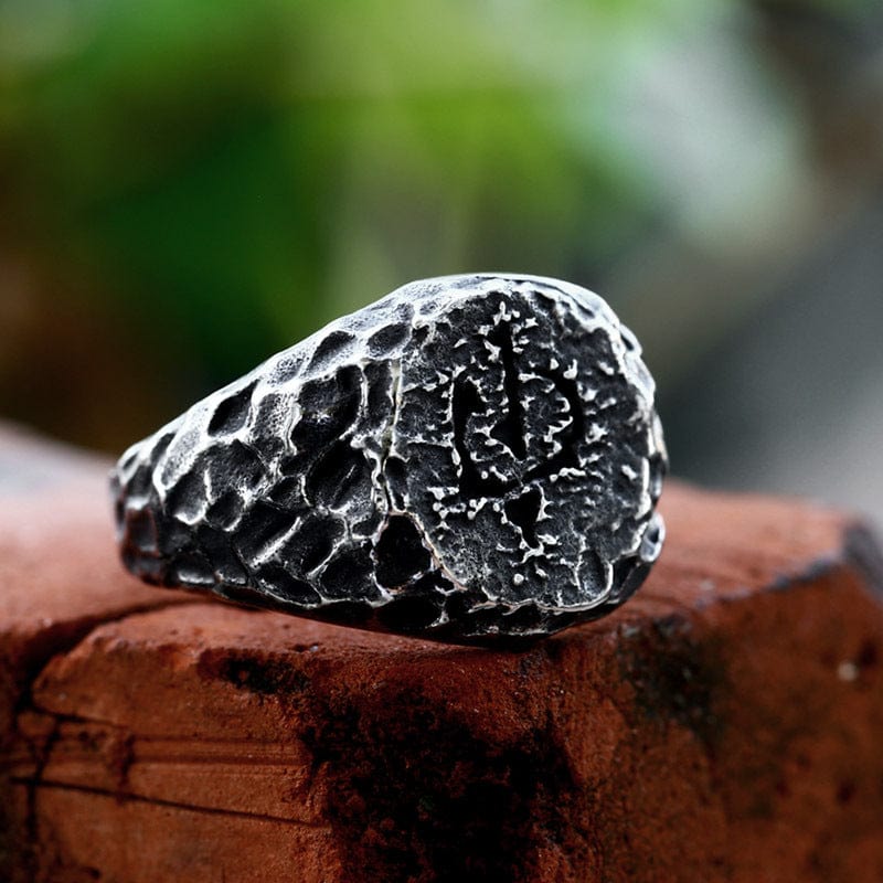 Kobine Men's Punk Irregular Imitation Stone Ring