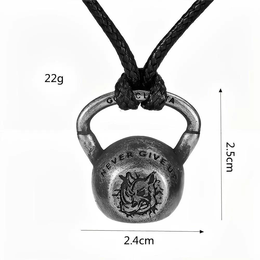 Kobine Men's Punk Kettlebell Shape Pendant Necklace