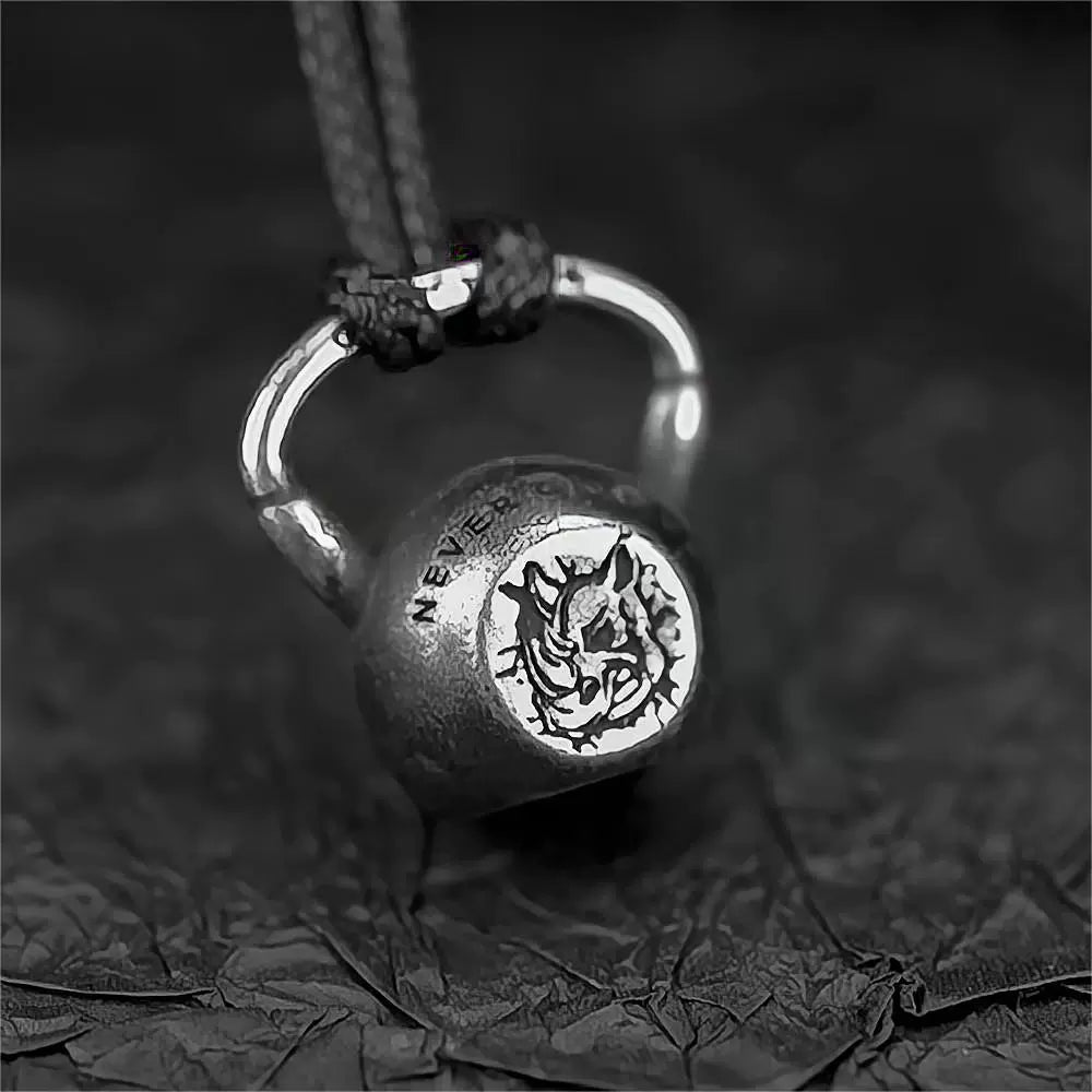 Kobine Men's Punk Kettlebell Shape Pendant Necklace
