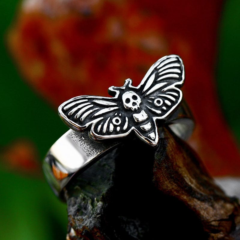 Kobine Men's Punk Moth Ring