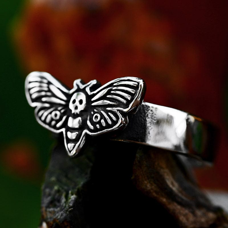 Kobine Men's Punk Moth Ring