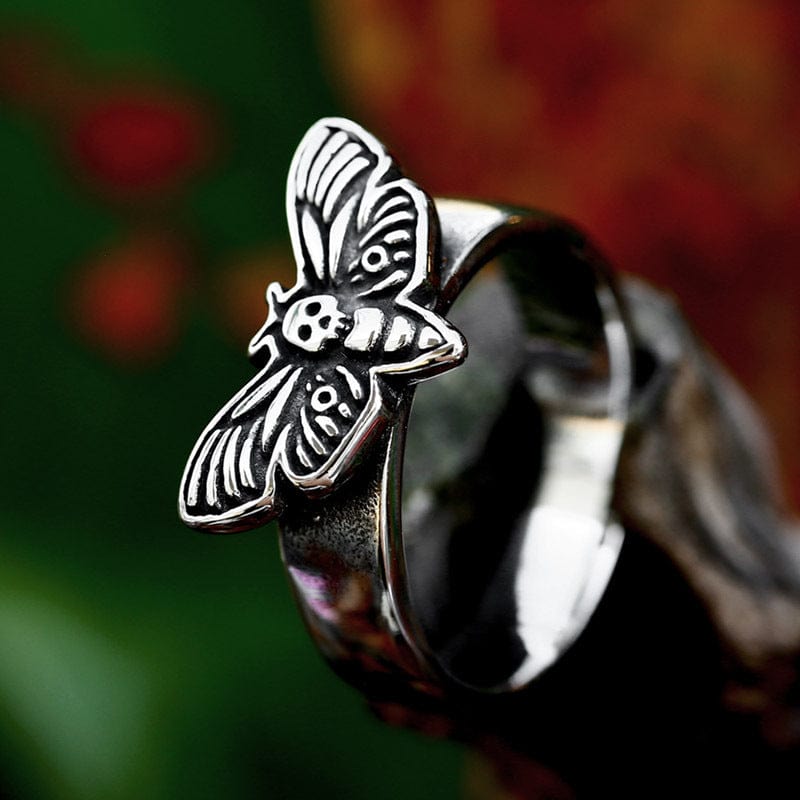 Kobine Men's Punk Moth Ring