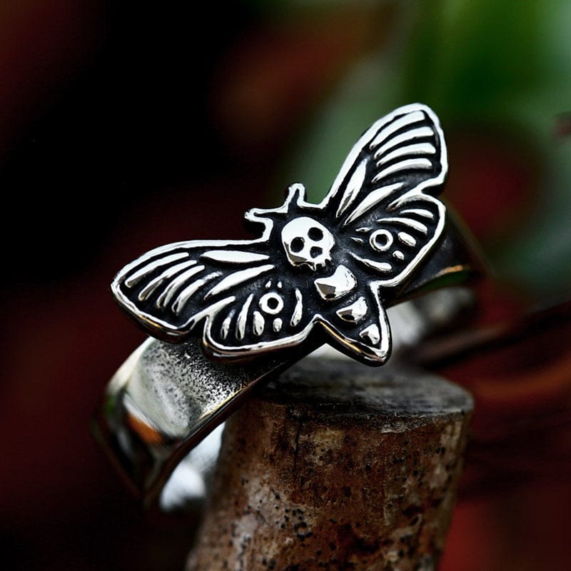 Kobine Men's Punk Moth Ring