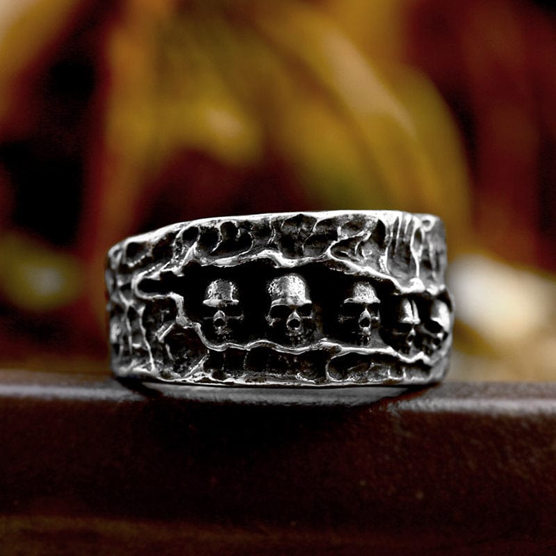 Kobine Men's Punk Multi-skull Ring