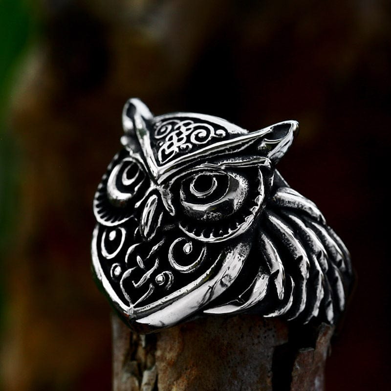 Kobine Men's Punk Owl Ring