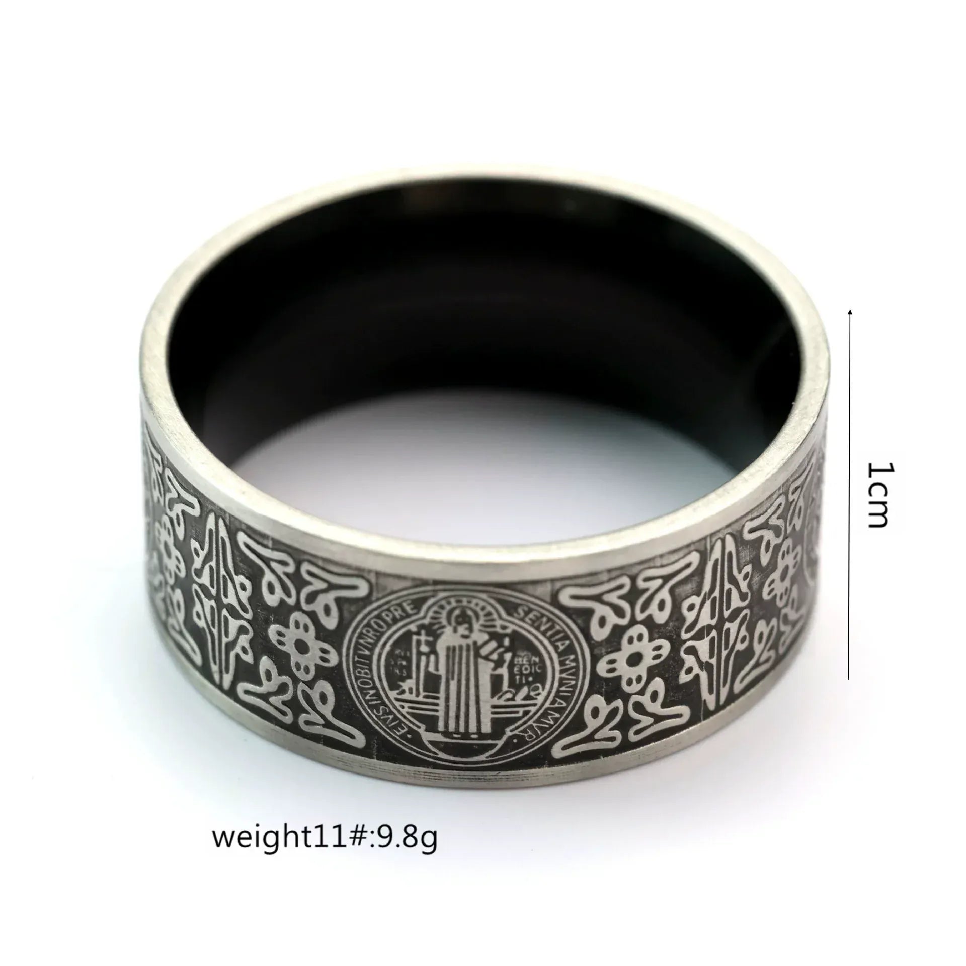 Kobine Men's Punk Retro Emblem & Ornate Pattern Ring