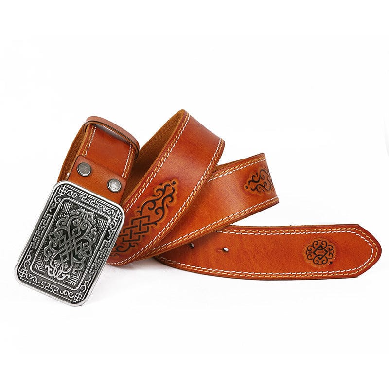 Kobine Men's Punk Retro Embossed Belt