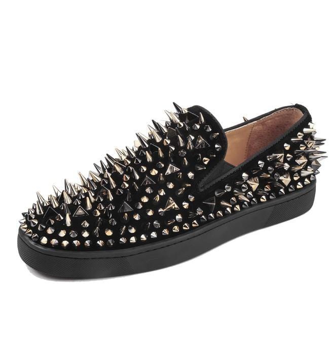 Kobine Men's Punk Rivet Slip On Shoes Casual Fashion Shoes