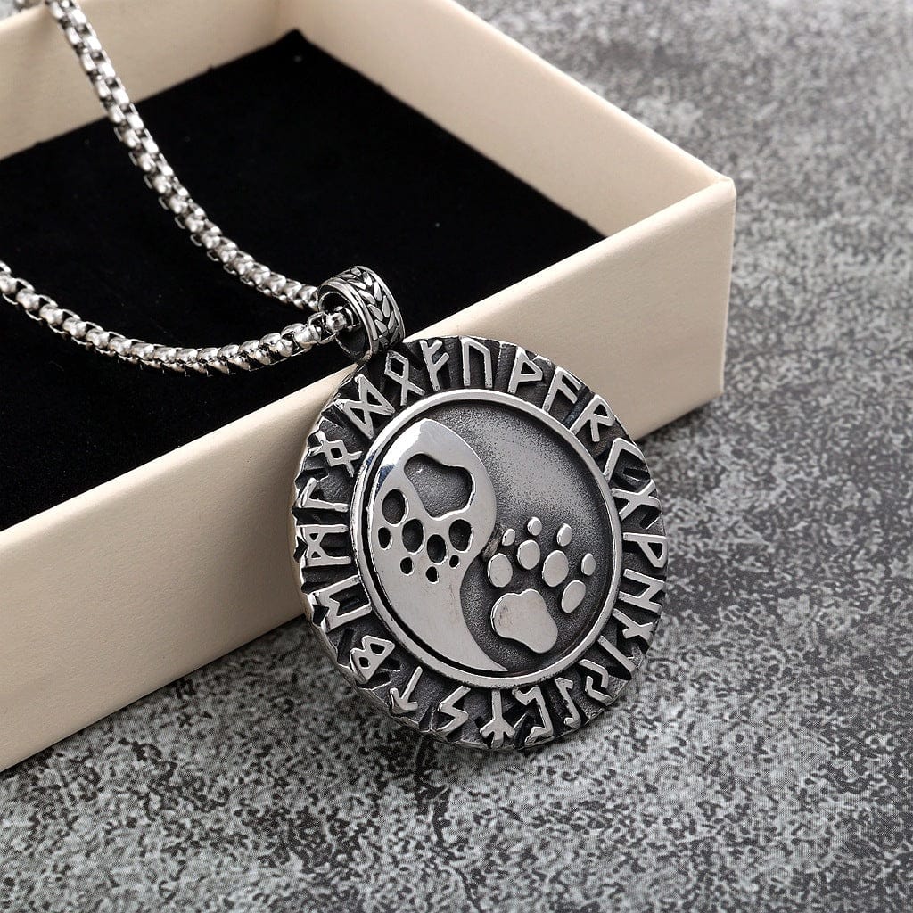 Kobine Men's Punk Runes Paw Necklace