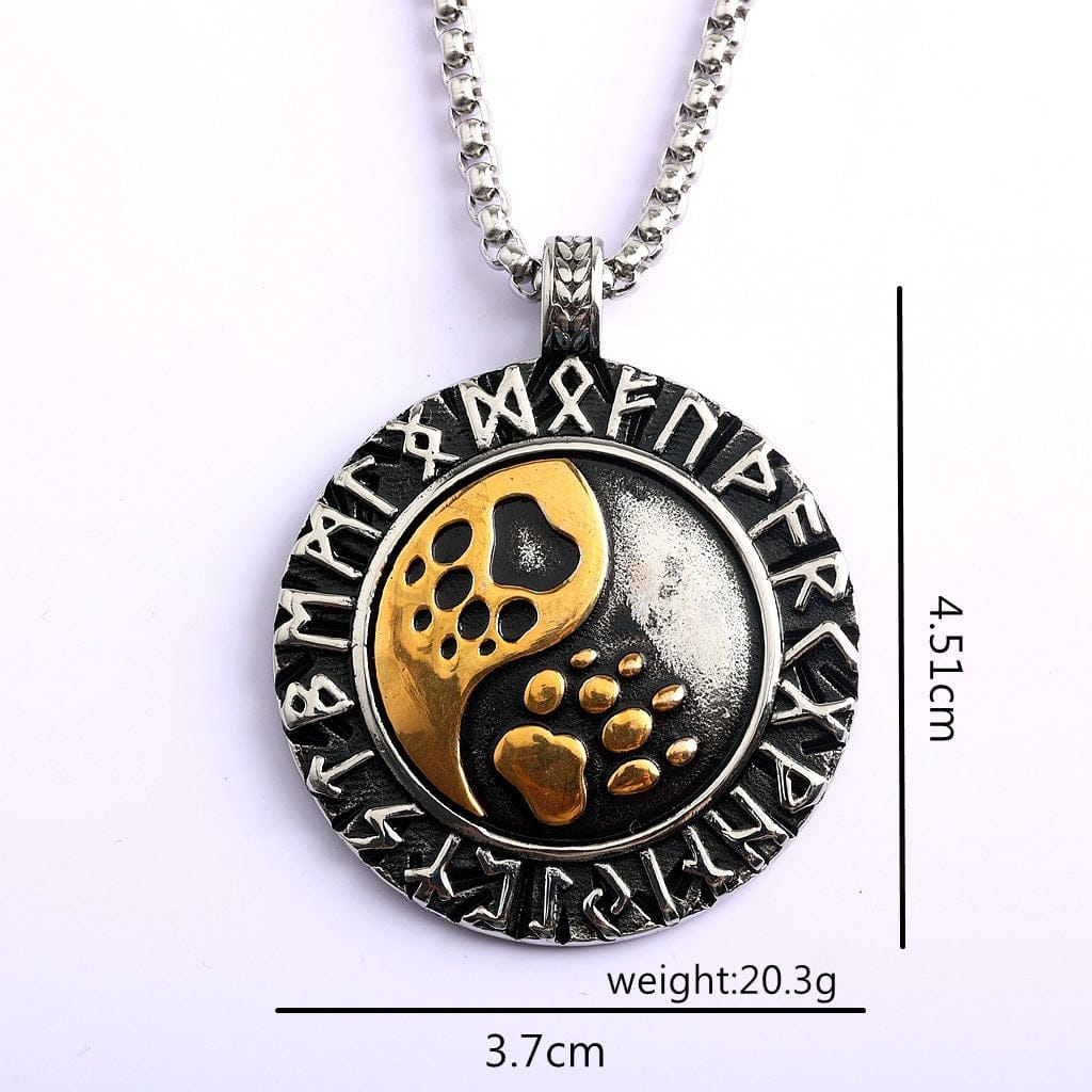 Kobine Men's Punk Runes Paw Necklace