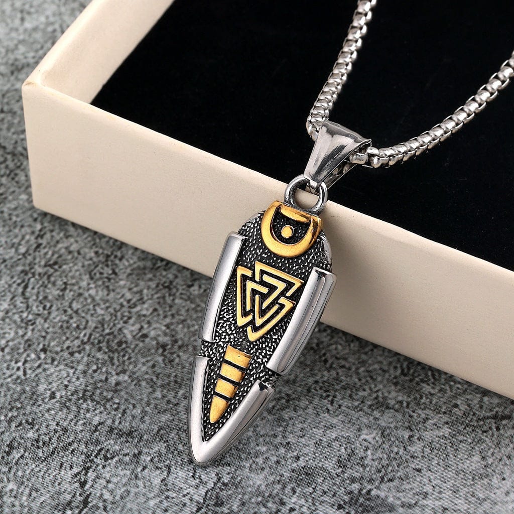 Kobine Men's Punk Runes Valknut Necklace