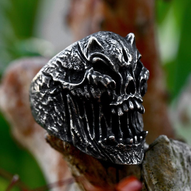 Kobine Men's Punk Skull Ring