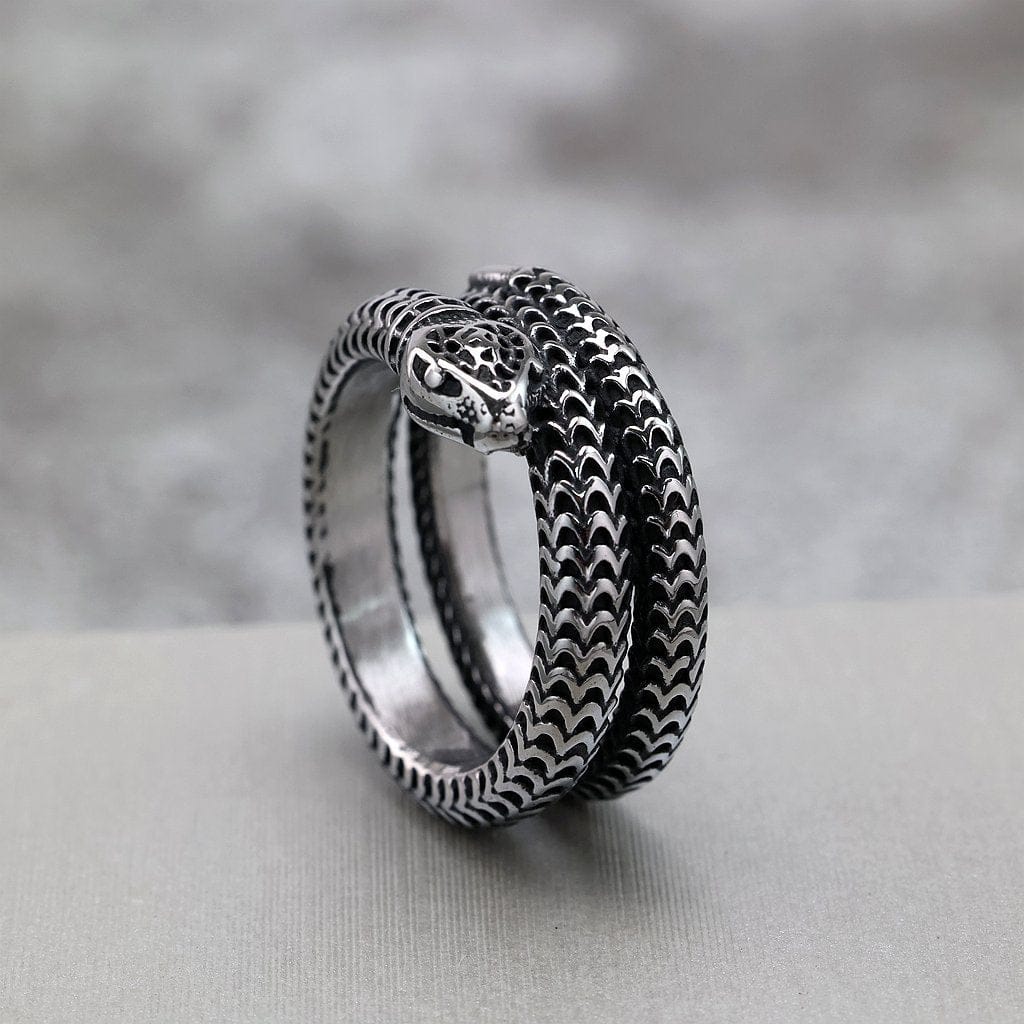 Kobine Men's Punk Snake Wrap Ring
