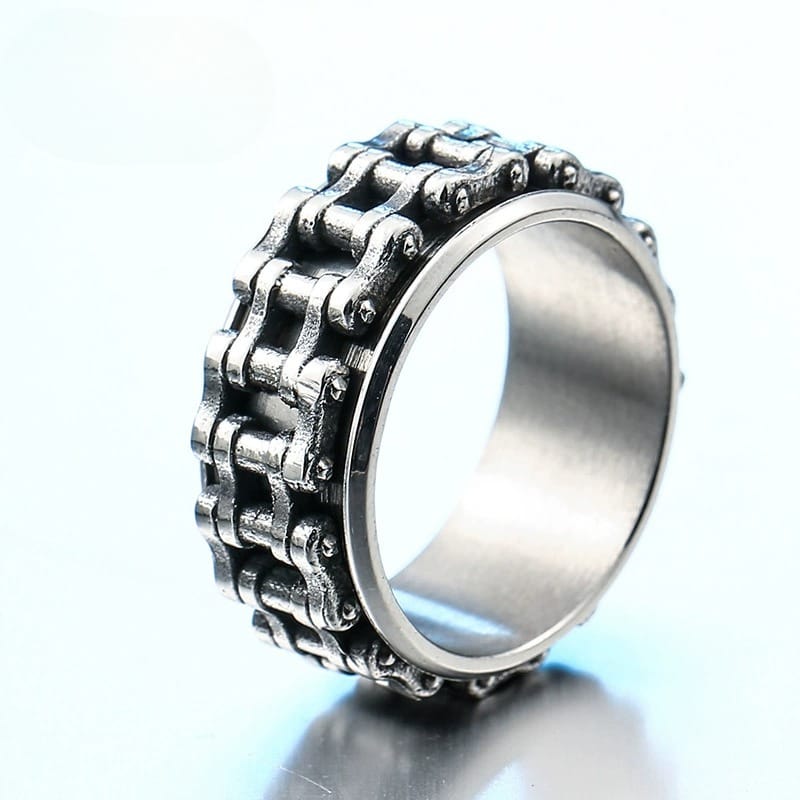 Kobine Men's Punk Turnable Chains Rings