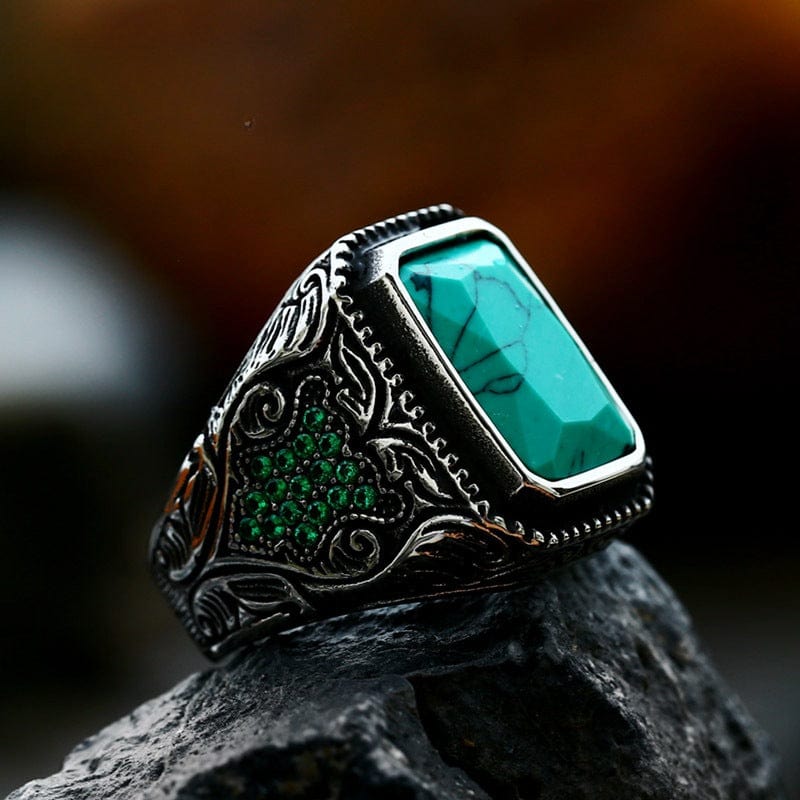 Kobine Men's Punk Turquoise Gem Ring