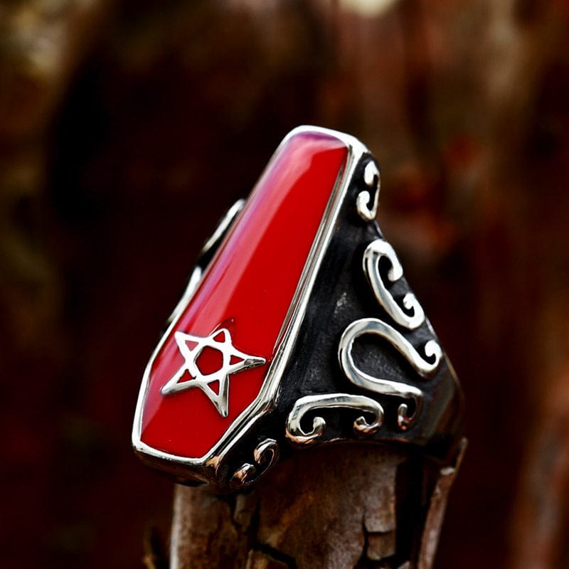 Kobine Men's Punk Vampire Coffin Ring
