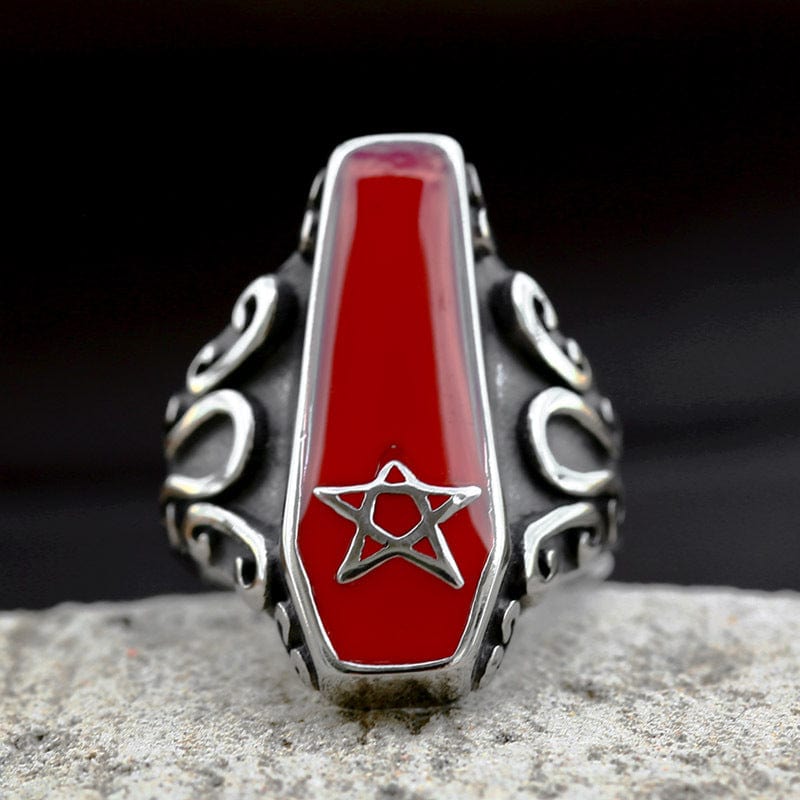 Kobine Men's Punk Vampire Coffin Ring