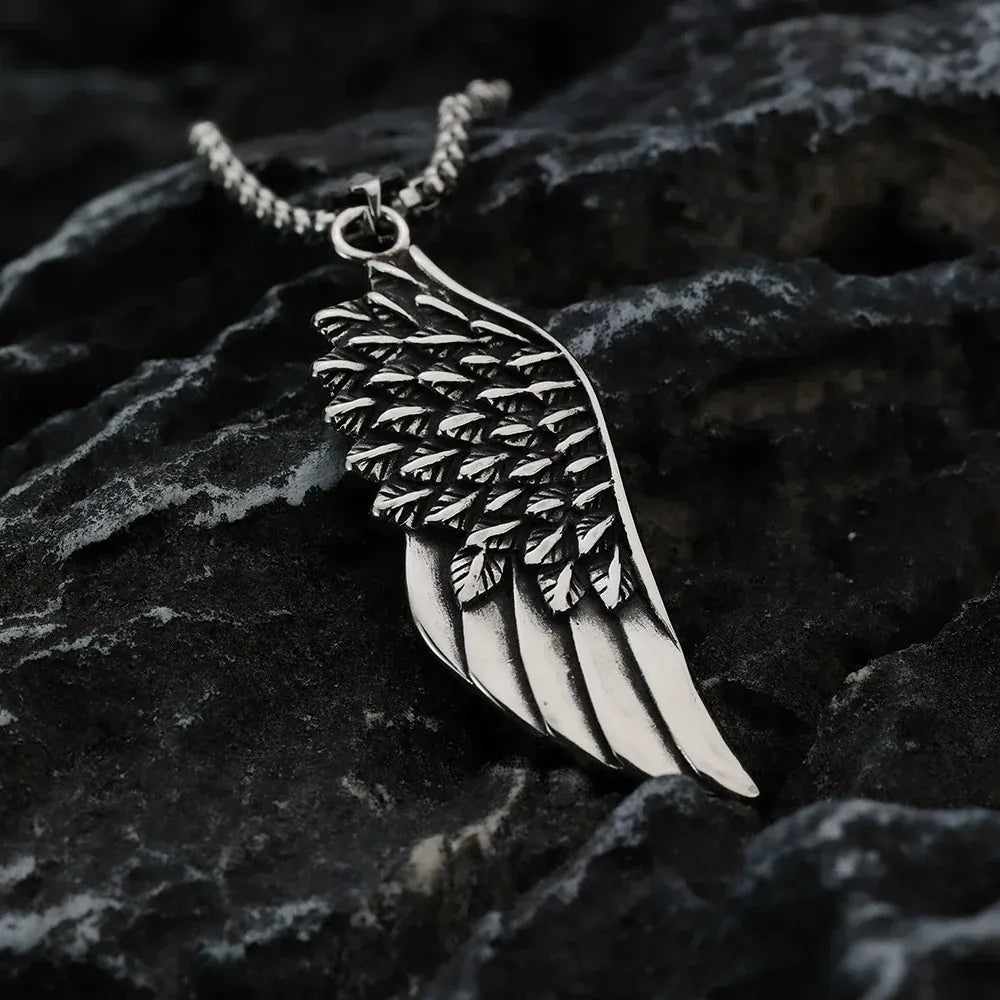 Kobine Men's Punk Wing Pendant Necklace