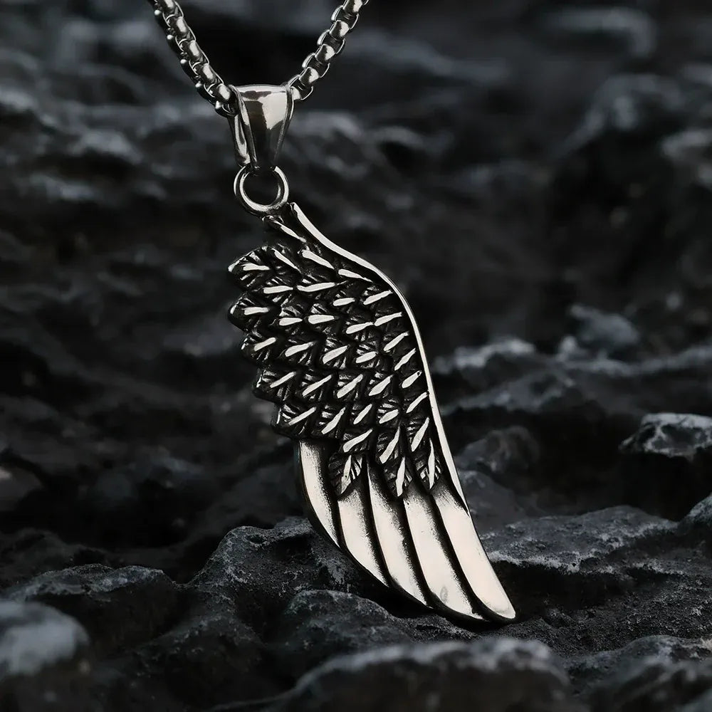 Kobine Men's Punk Wing Pendant Necklace