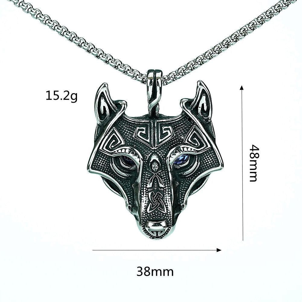 Kobine Men's Punk Wolf Head Necklace