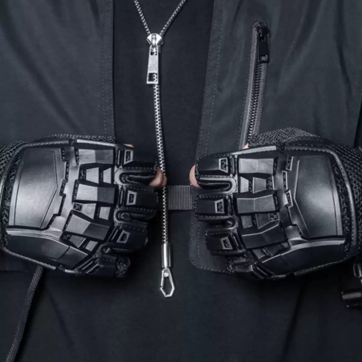 Kobine Men's Techwear Hard Shell Half Finger Tactical Gloves