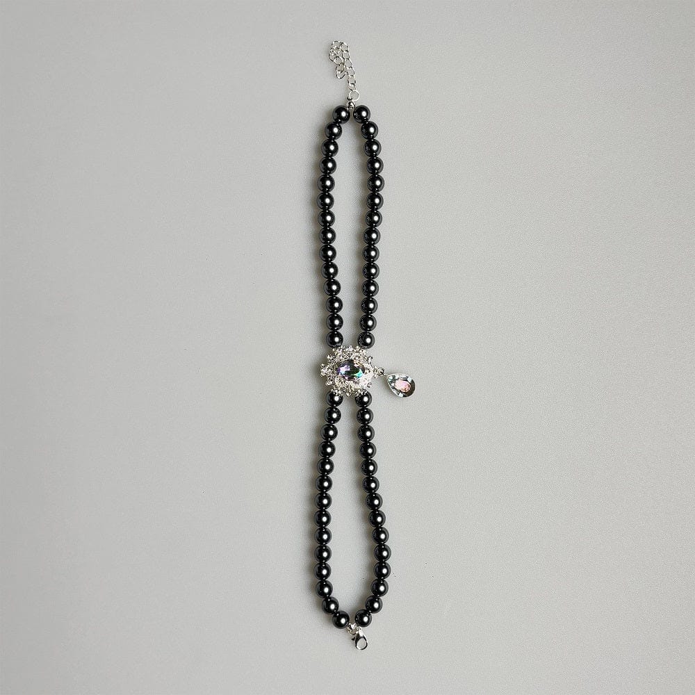 Kobine Pet's Gothic Double-layer Imitation Pearl Cat Choker