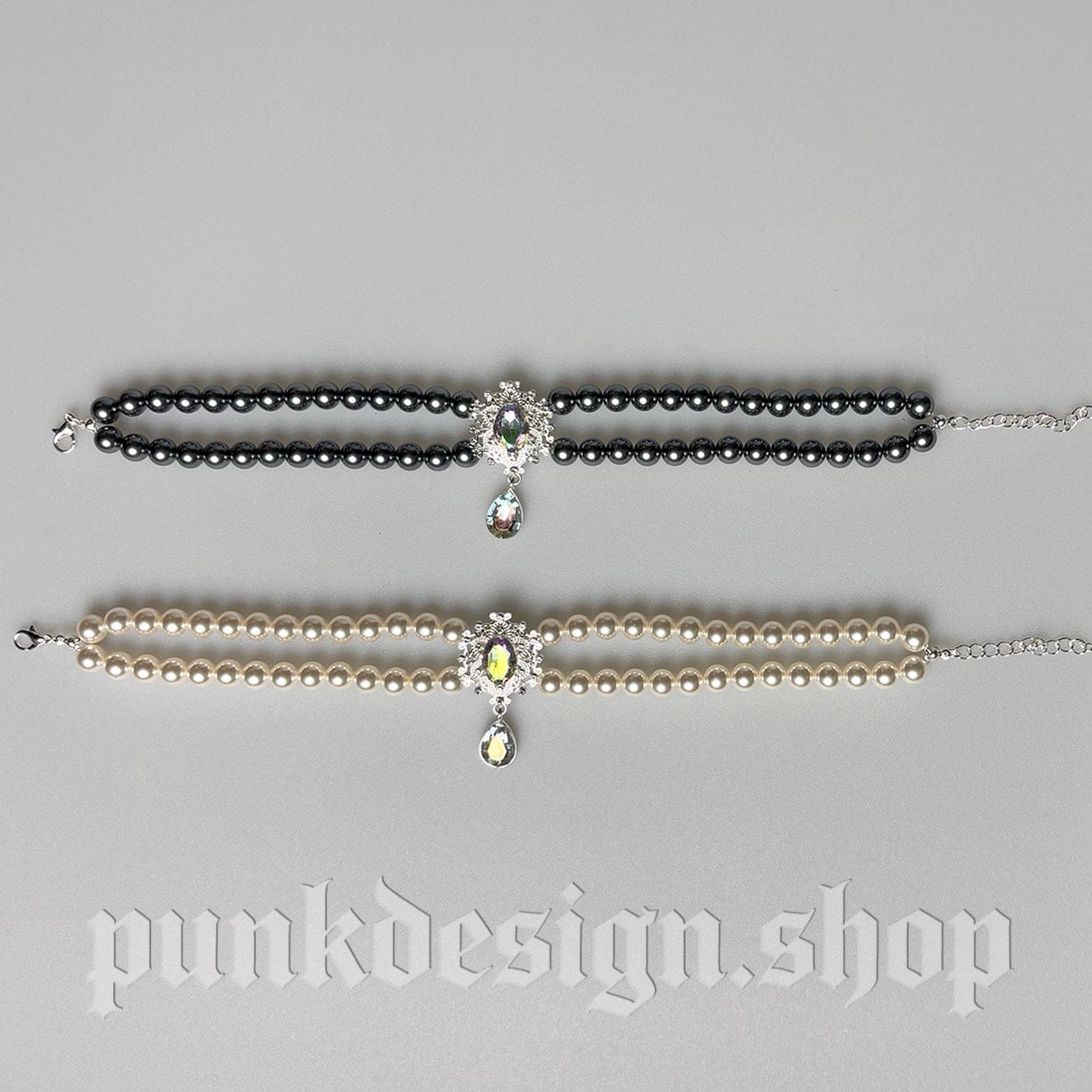 Kobine Pet's Gothic Double-layer Imitation Pearl Cat Choker