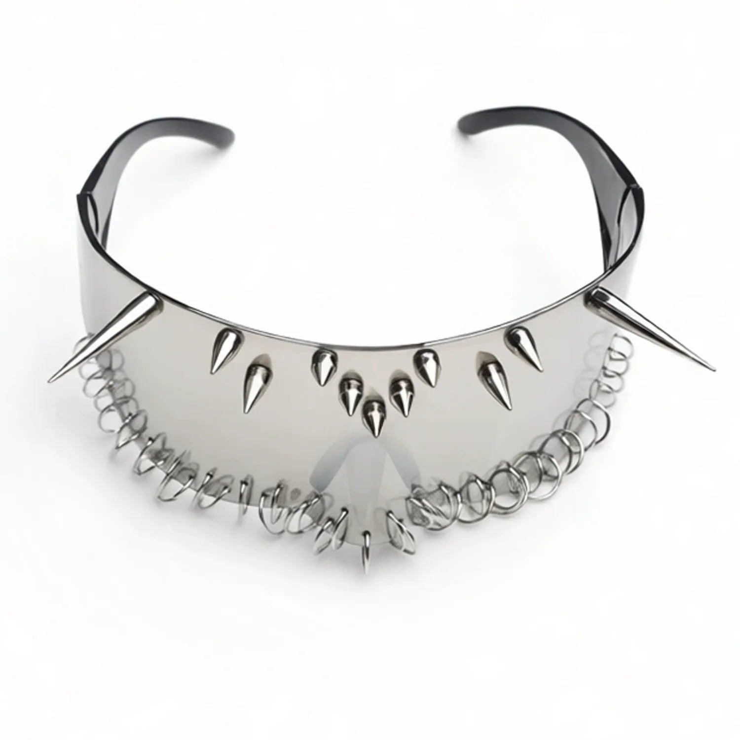 Kobine Unisex Cyberpunk Ring Spiked Wrap Around Glasses