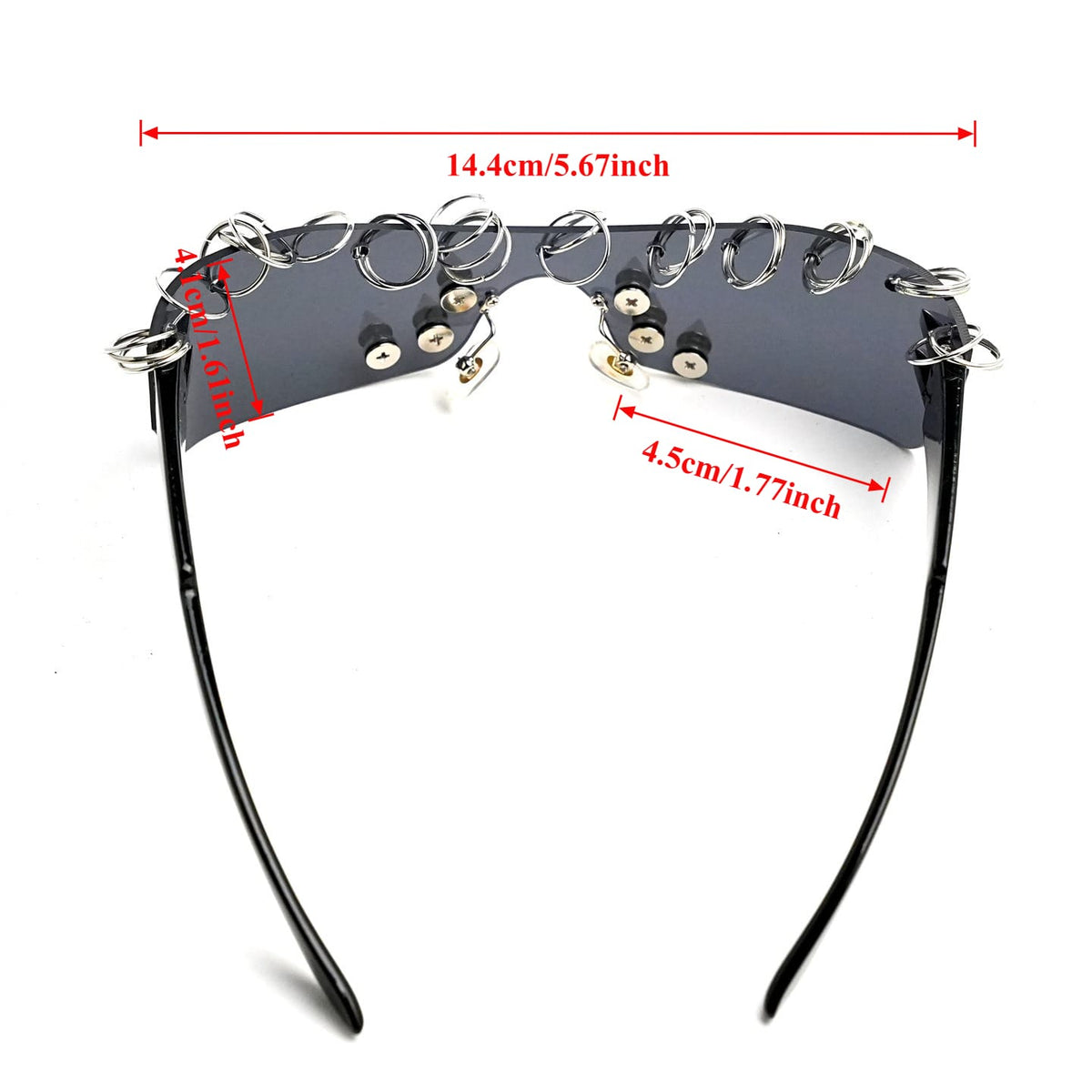 Kobine Unisex Cyberpunk Spiked Ring Wrap Around Glasses Sunglasses