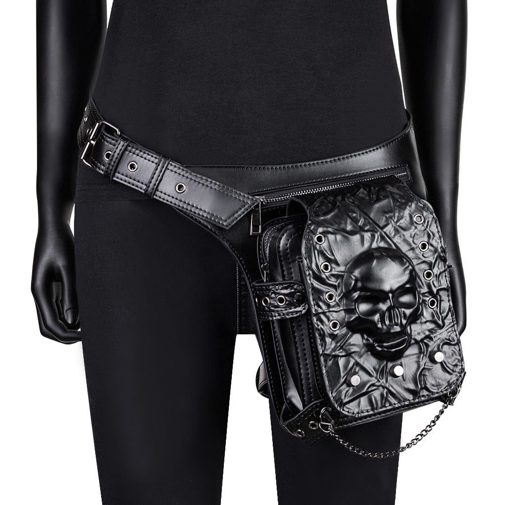Kobine Unisex Punk Eyelet Rivet Skull Bag