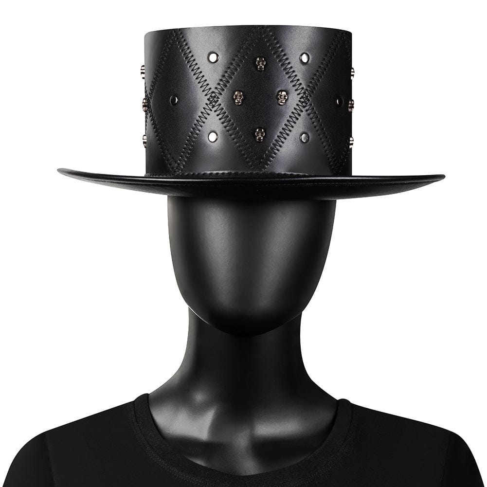 Kobine Unisex Punk Geometric Crisscross Stitching Top Hat