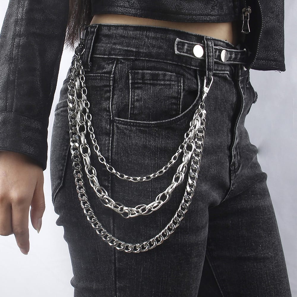 Kobine Unisex Punk Multilayer Metal Waist Chain Pant Chain