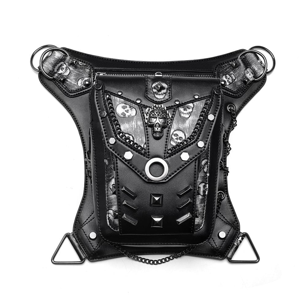 Kobine Unisex Punk Skull Chain Waist Bag