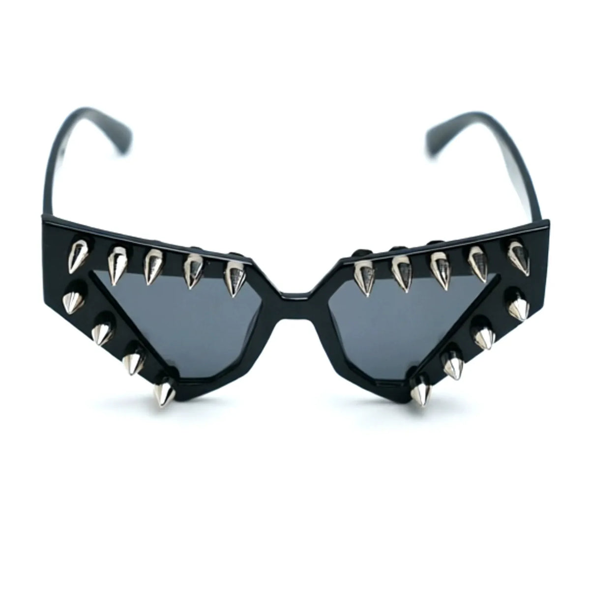 Kobine Unisex Punk Spiked Geometric Cat‑Eye Glasses Sunglasses