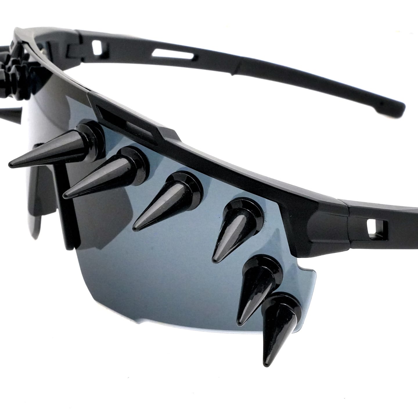 Kobine Unisex Punk Spiked Wrap Around Glasses Sunglasses