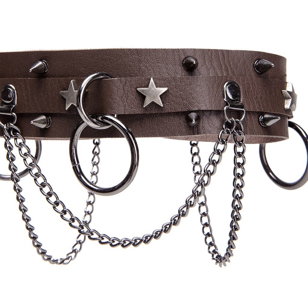 Kobine Unisex Punk Star Rivet Ring Choker